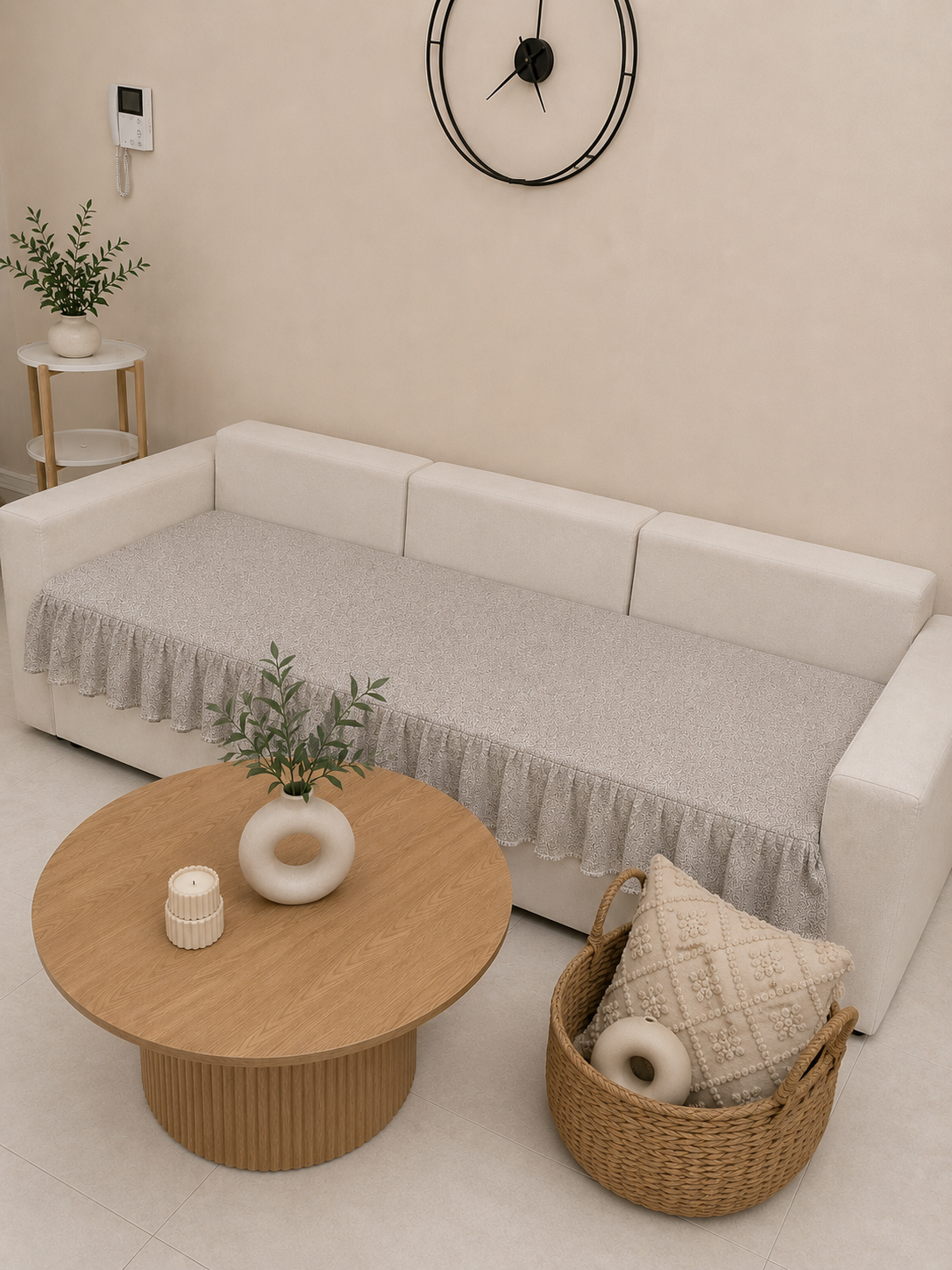 کاور مبل پارچه ای چین دار