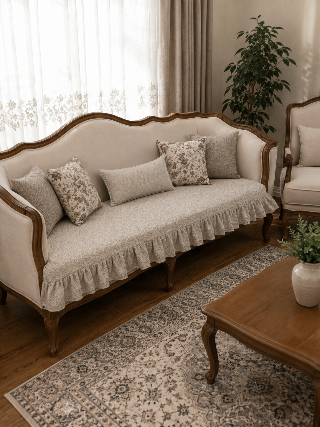 کاور مبل پارچه ای چین دار